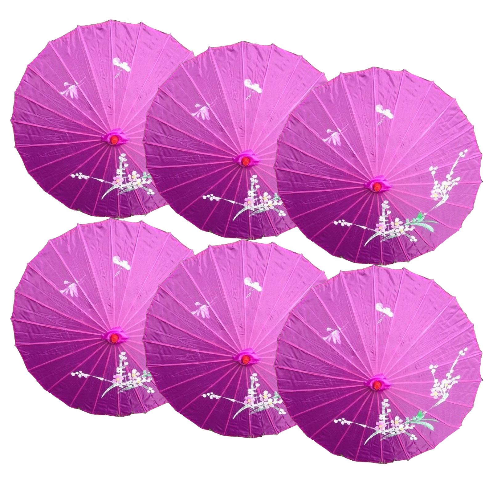 6x PARASOL UMBRELLA Chinese Japanese Bamboo Flower Pattern 80cm Large BULK-10