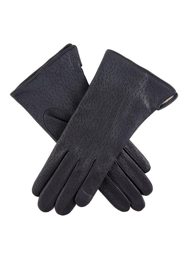 Dents Womens Imipec Leather Gloves Warm Winter Elegant - Navy-2