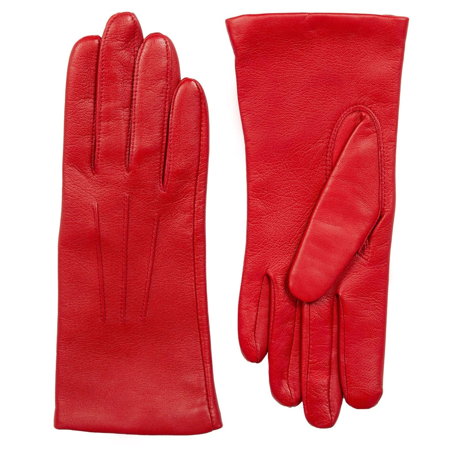 Dents Womens Emma Three-Point Leather Gloves - Berry Red