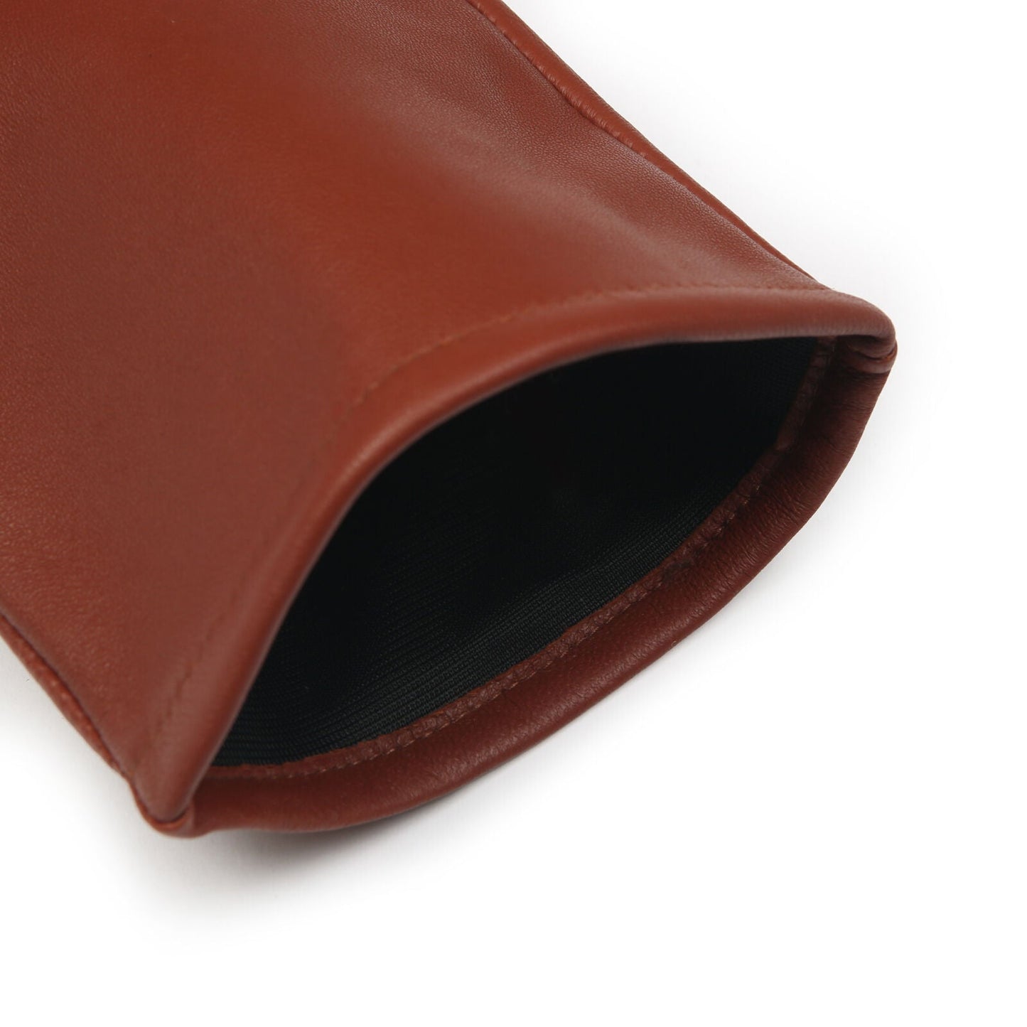 Dents Womens Single-Point Long Above-Elbow Lined Leather Gloves in Cognac