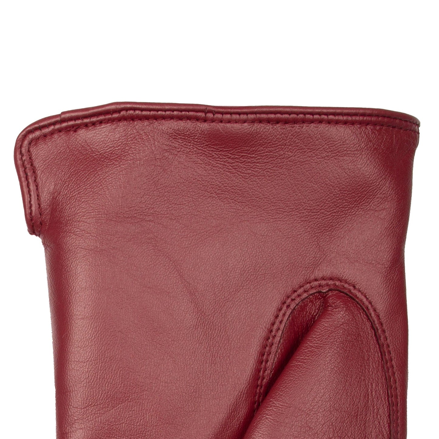 Dents Womens Touchscreen Single-Point Faux Fur-Lined Leather Gloves in Claret