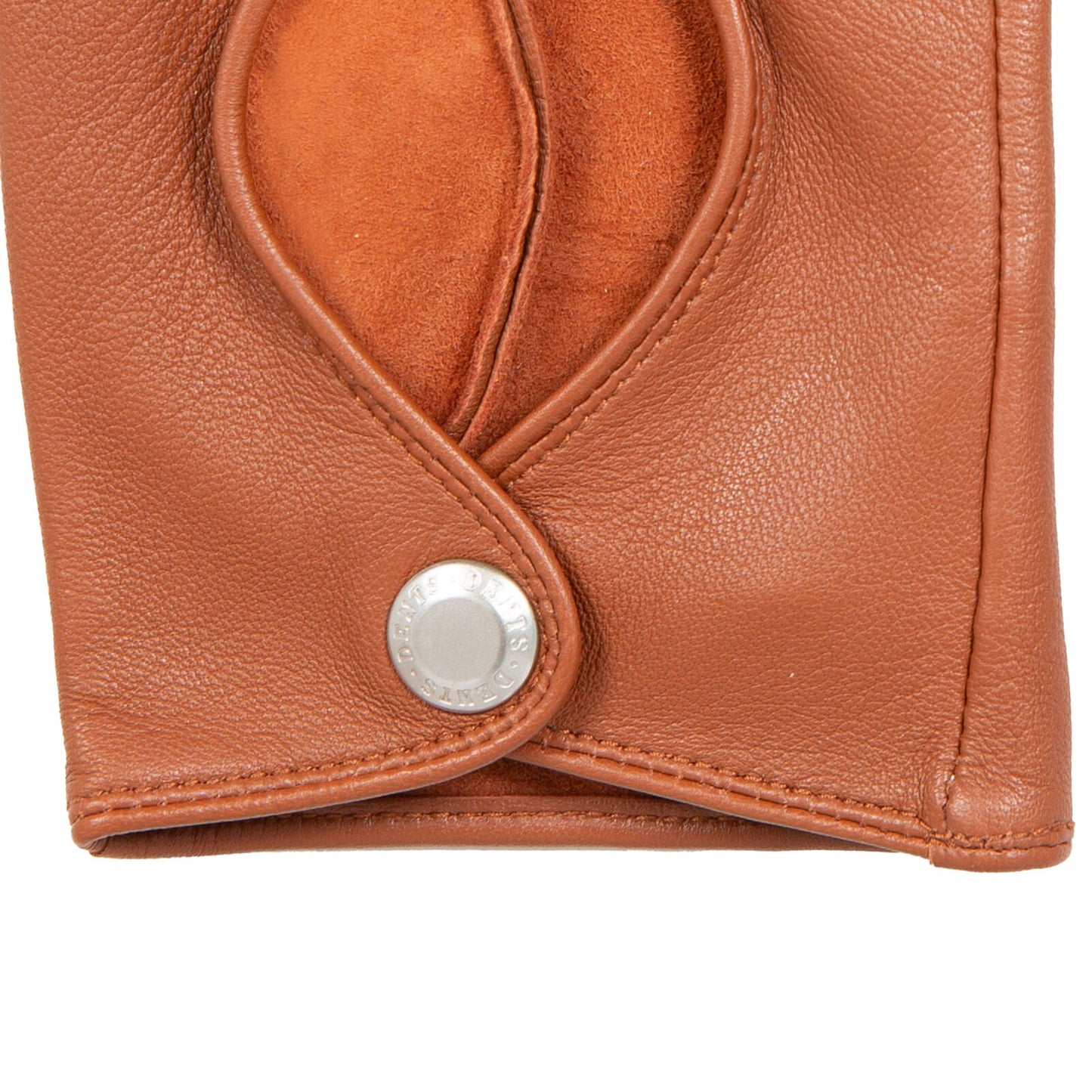 Dents Womens Fingerless Unlined Leather Driving Gloves in Cognac