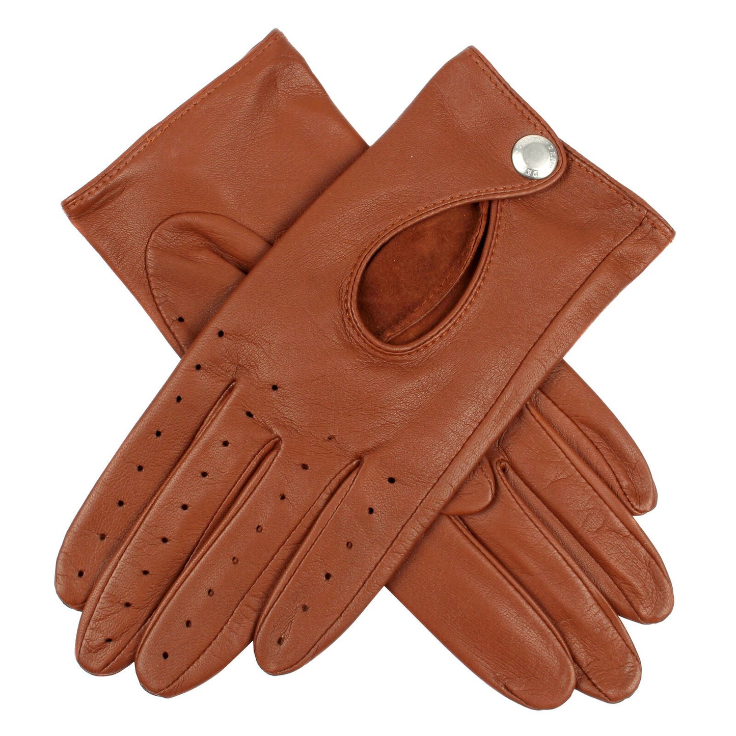 Dents Womens Leather Driving Gloves in Cognac