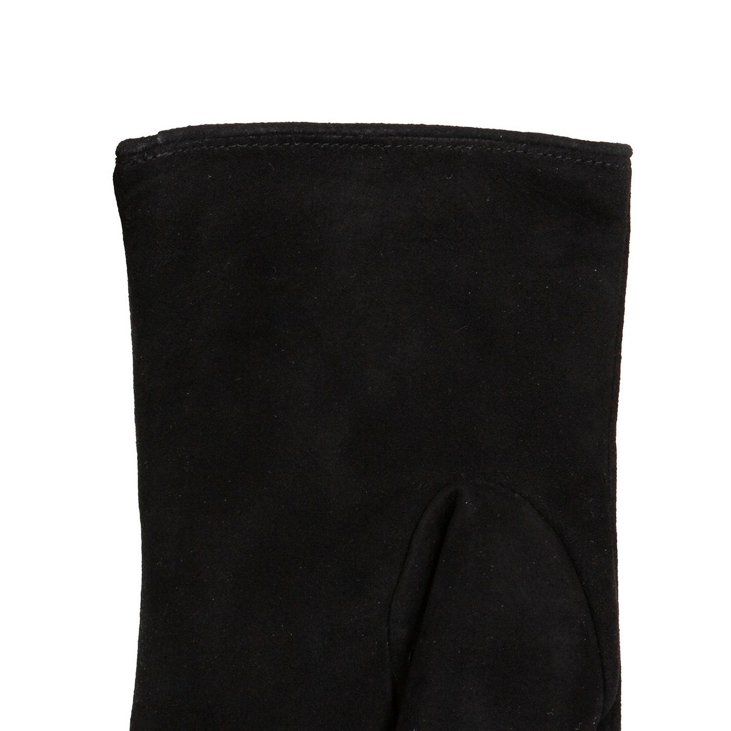 Dents Womens Fingerless Faux Fur-Lined Suede Mitten Gloves w/ Faux Fur Trim in Black