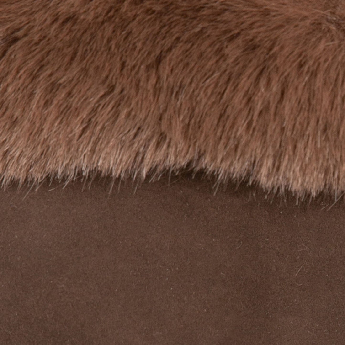 Dents Womens Fingerless Faux Fur-Lined Suede Mitten Gloves w/ Faux Fur Trim in Mocca