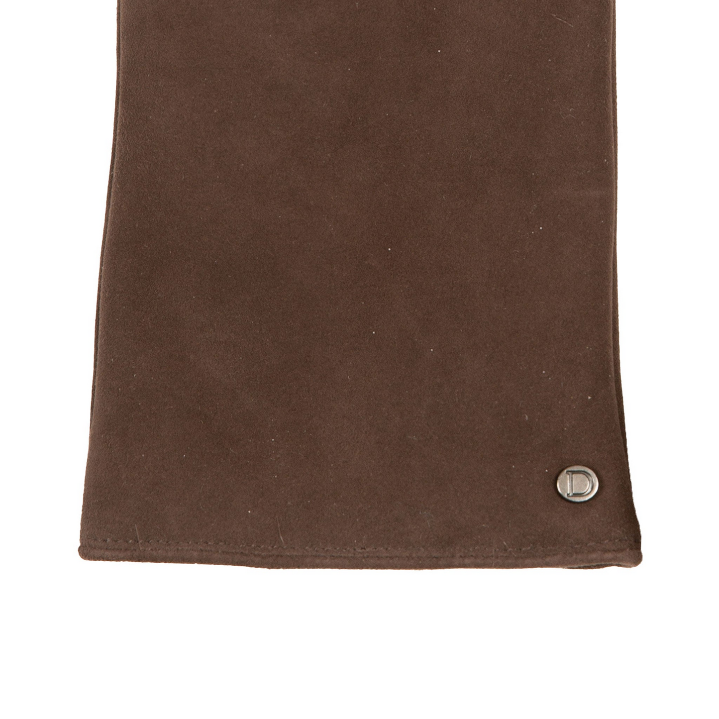 Dents Womens Fingerless Faux Fur-Lined Suede Mitten Gloves w/ Faux Fur Trim in Mocca