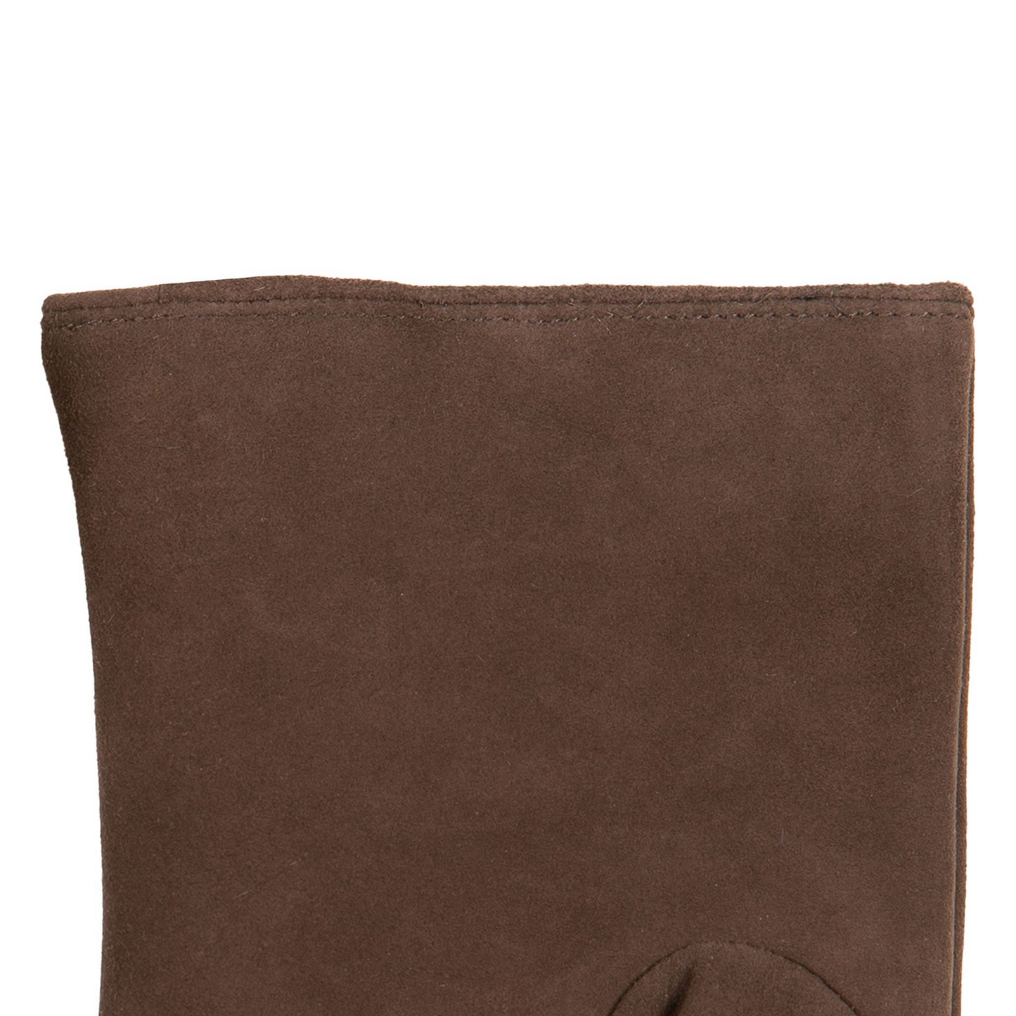 Dents Womens Fingerless Faux Fur-Lined Suede Mitten Gloves w/ Faux Fur Trim in Mocca