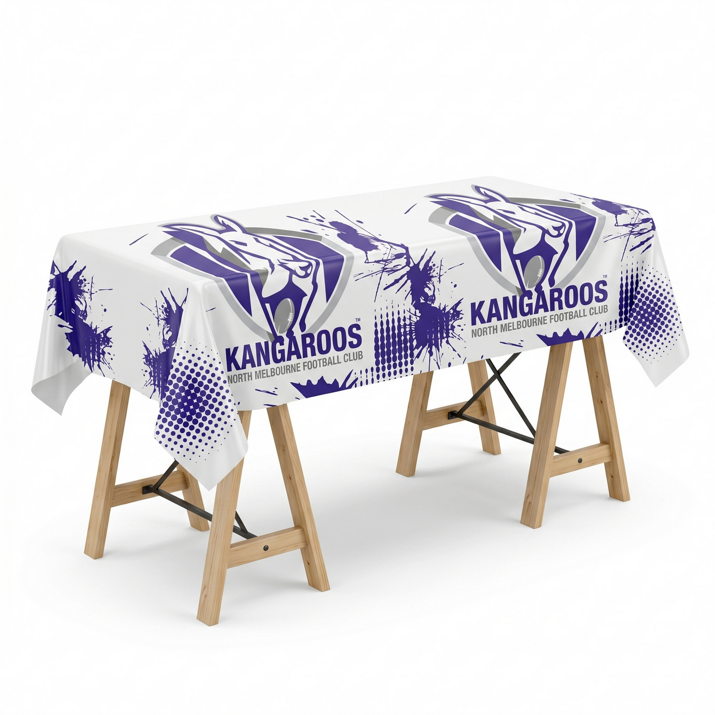 North Melbourne Kangaroos Official AFL Plastic Table Cover Cloth (200x100cm) - Officially Licensed