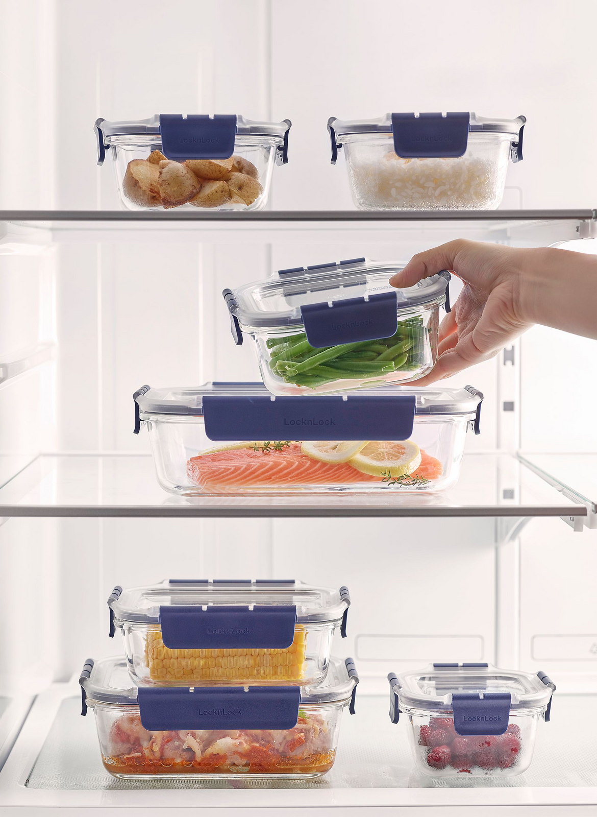 LocknLock Borosilicate Glass Food Storage/Baking Containers Top Class (9-Piece Gift Set)