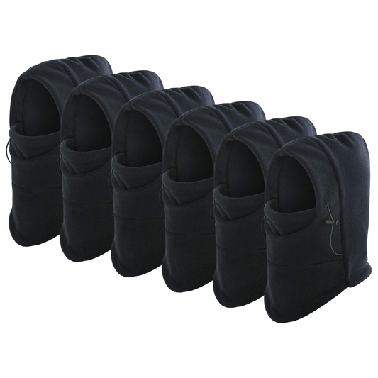 6x Windproof Thermal Fleece Balaclava Beanie Hat Full Face Mask Ski - Black-0