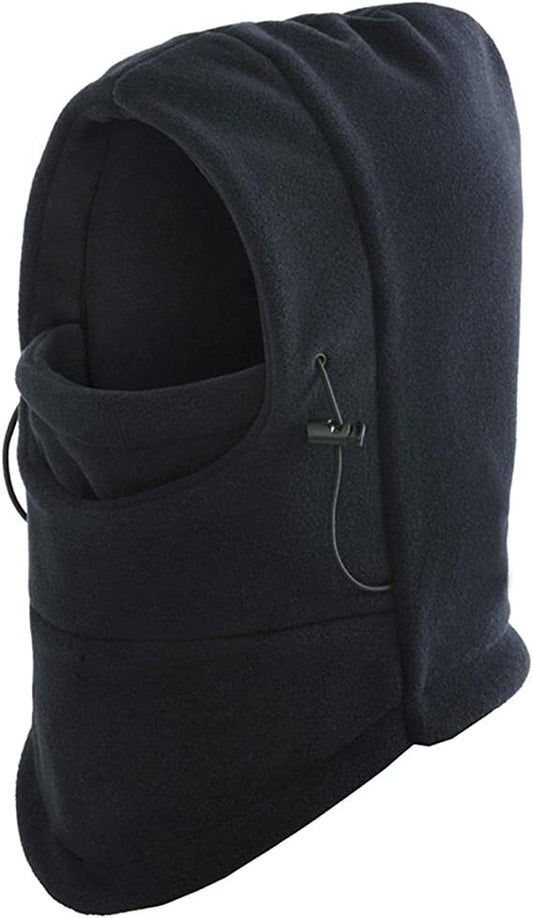 Windproof Thermal Fleece Balaclava Beanie Hat Full Face Mask Ski - Black-0
