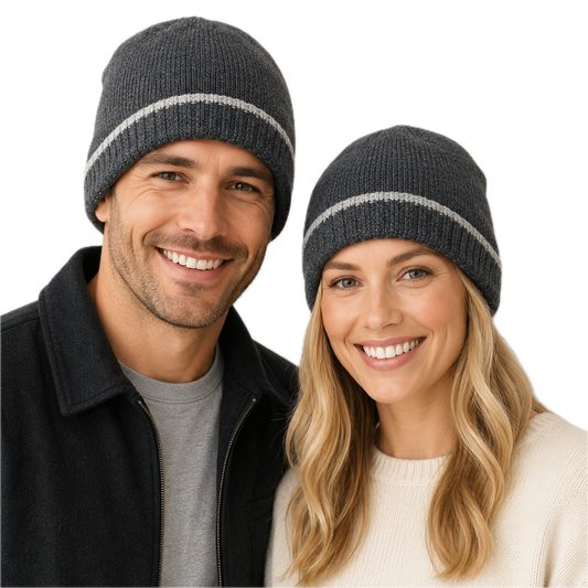 Dents Mens Thermal Insulation Wool Blend Knit Beanie Warm Winter Thick Hat - Charcoal