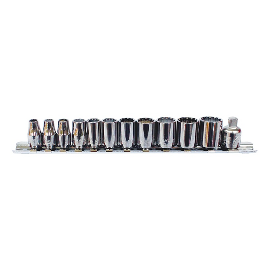 Wurth 1/4" 12pc Multi-Socket Wrench Set Chrome Metric/Imperial TX Bi-Hex Square