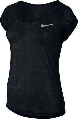 Nike Womens Dri-Fit Cool Breeze Short Sleeve T-Shirt - Black-1