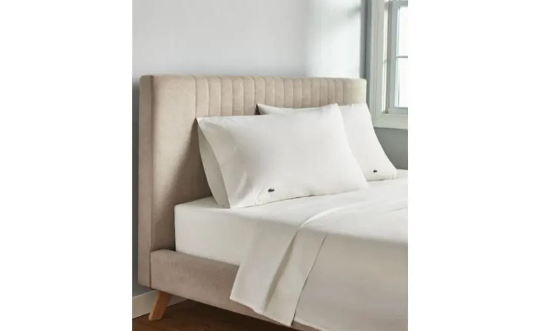 Lacoste 4-Piece California King Bed Sheet Set in White