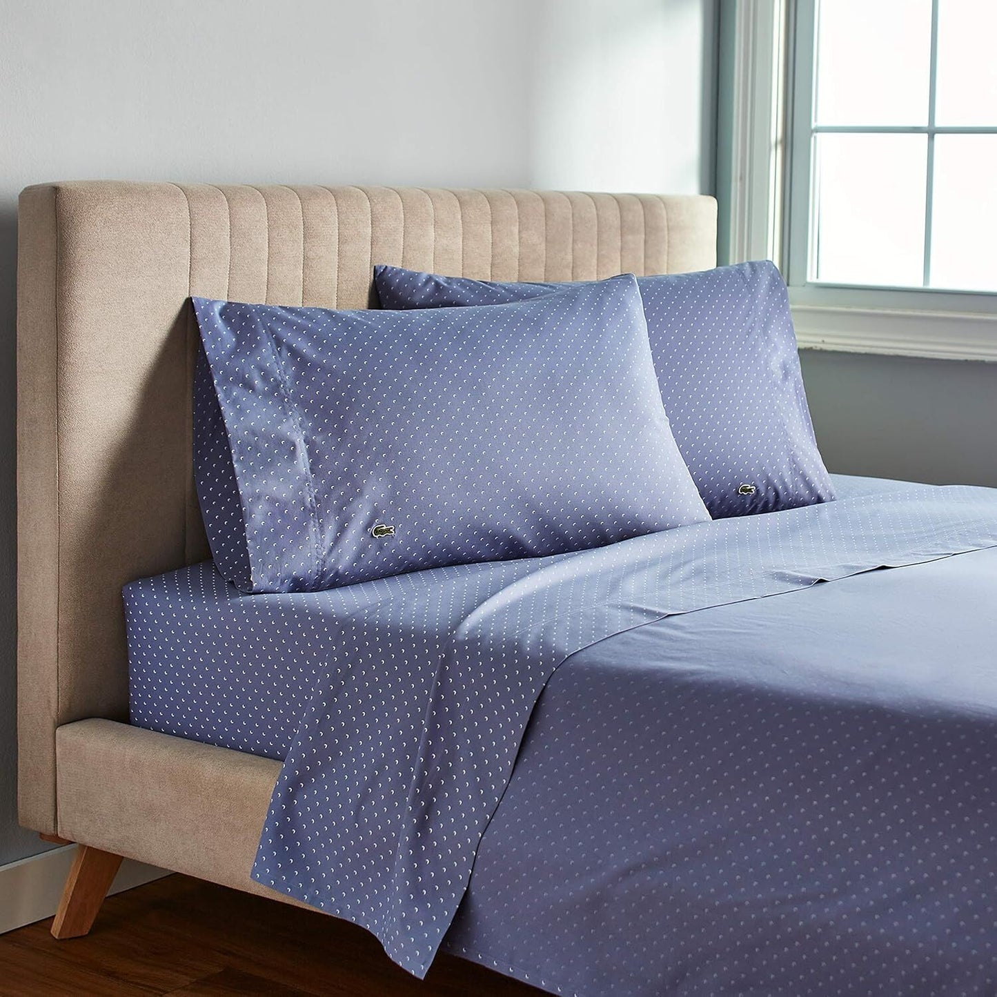 Lacoste 4-Piece California King Bed Sheet Set in Golf Slate Blue
