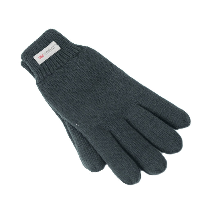 Dents 3M THINSULATE Gloves Snow Ski Knitted Polar Fleece Thermal Plain Winter - Charcoal