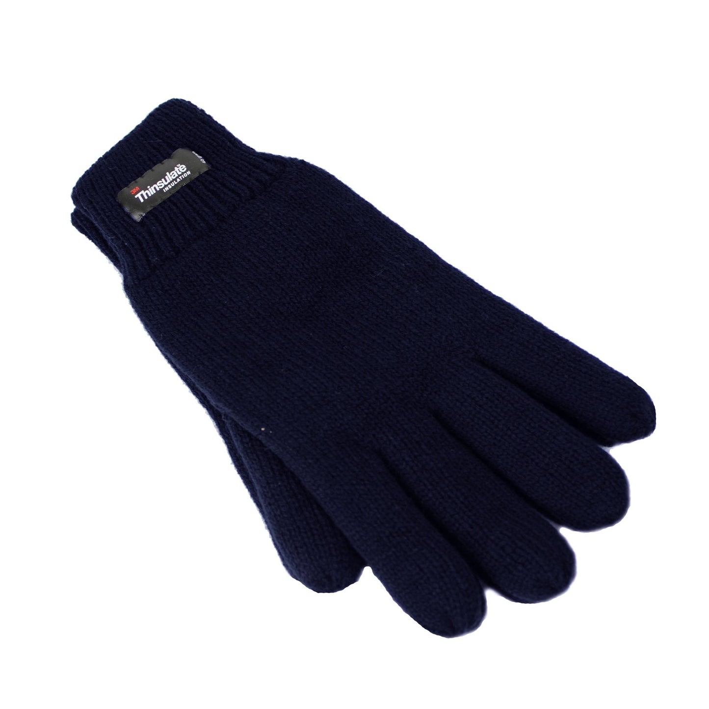 Dents 3M THINSULATE Gloves Snow Ski Knitted Polar Fleece Thermal Plain Winter - Navy-1