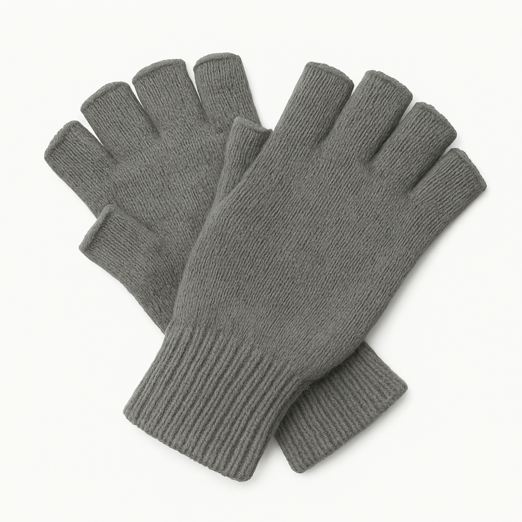 Dents 3M Thinsulate Charcoal Fingerless Gloves - Knitted Insulation Polar Fleece-1