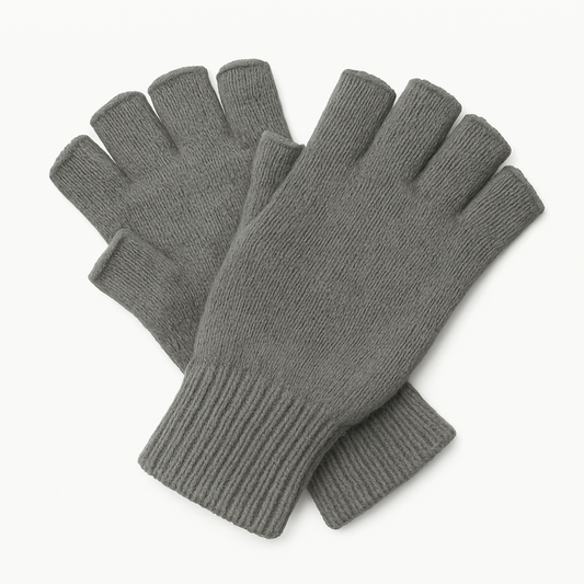 Dents 3M Thinsulate Charcoal Fingerless Gloves - Knitted Insulation Polar Fleece-0