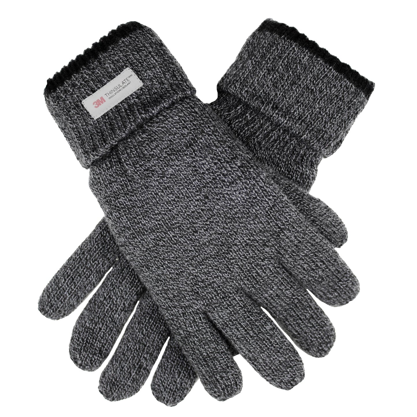 Dents Mens Thinsulate Lined Knit Gloves with Rollover Cuff-1