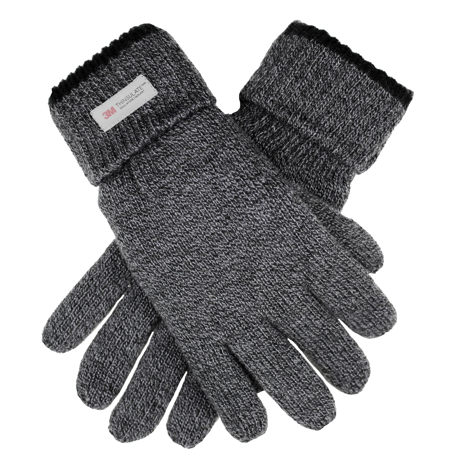 Dents Mens Thinsulate Lined Knit Gloves with Rollover Cuff-1