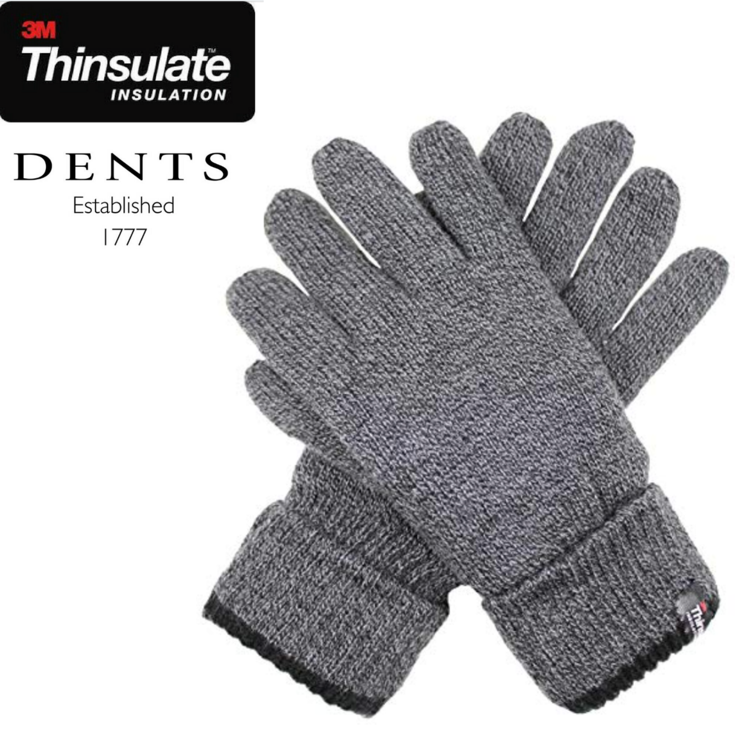 Dents Mens Full Finger 3M Thinsulate Knit Gloves w Cuff Thermal Insulation Warm-1