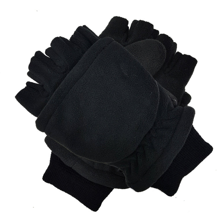 Dents Mens 3M Thinsulate Lined Half Finger Gloves/Mittens Fingerless Warm Winter in Black