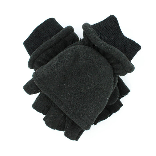 Dents Mens 3M Thinsulate Convertible Lined Half Finger Gloves/Warm Winter Mittens - Black-0