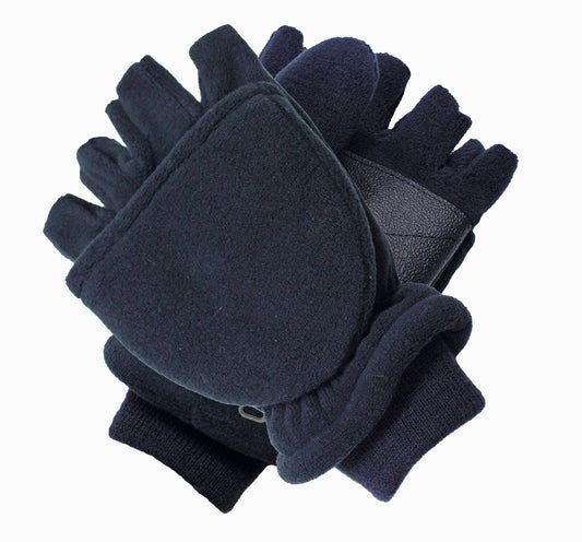 Dents Mens 3M Thinsulate Convertible Lined Half Finger Gloves/Warm Winter Mittens - Navy-0