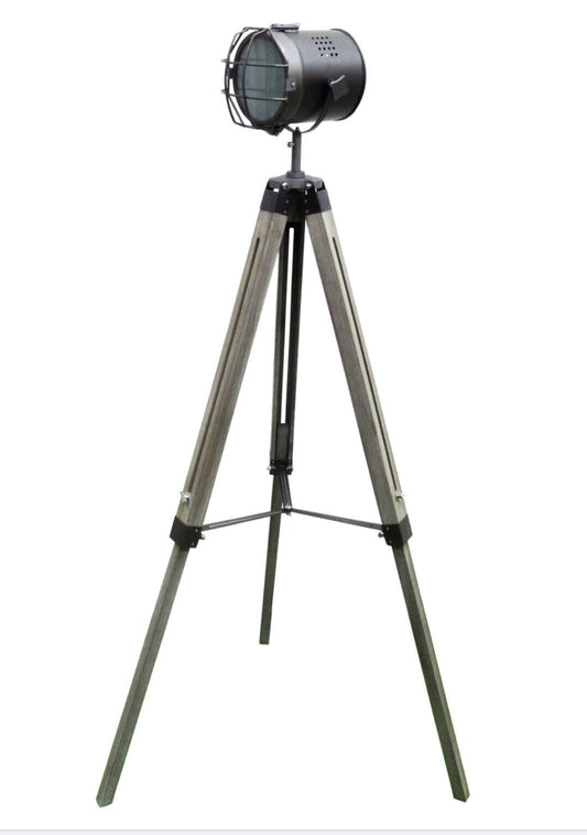 139cm Nautical Tripod Floor Lamp with Steel Grey Head Light-0
