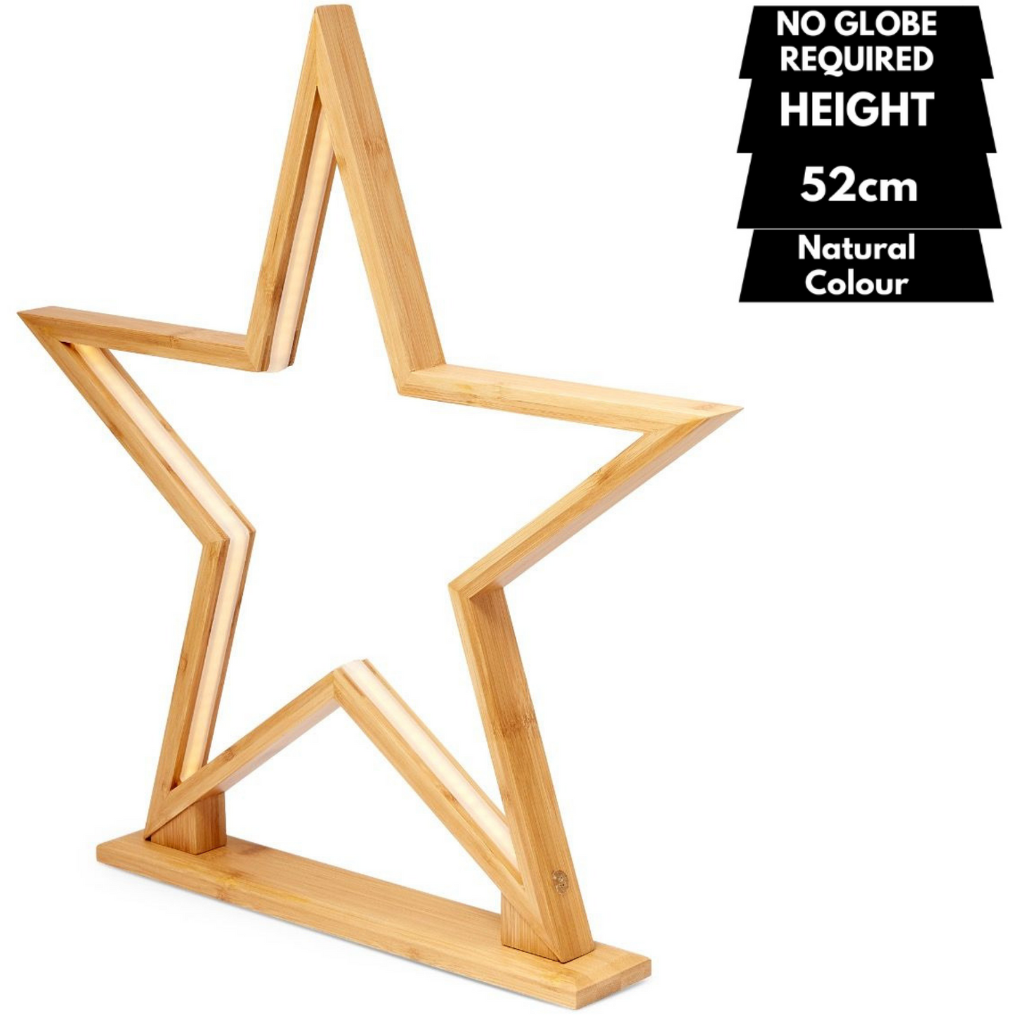 52cm Bamboo Star Lamp - Table Light - Natural Decor-1