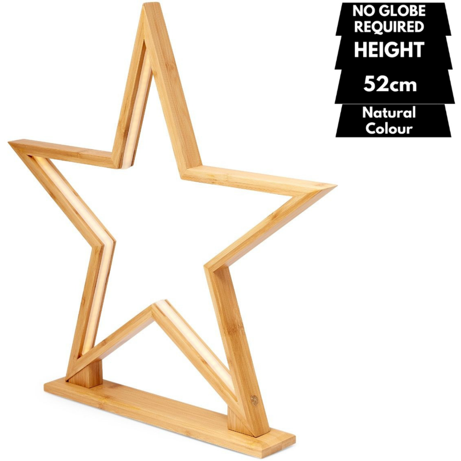 52cm Bamboo Star Lamp - Table Light - Natural Decor-1