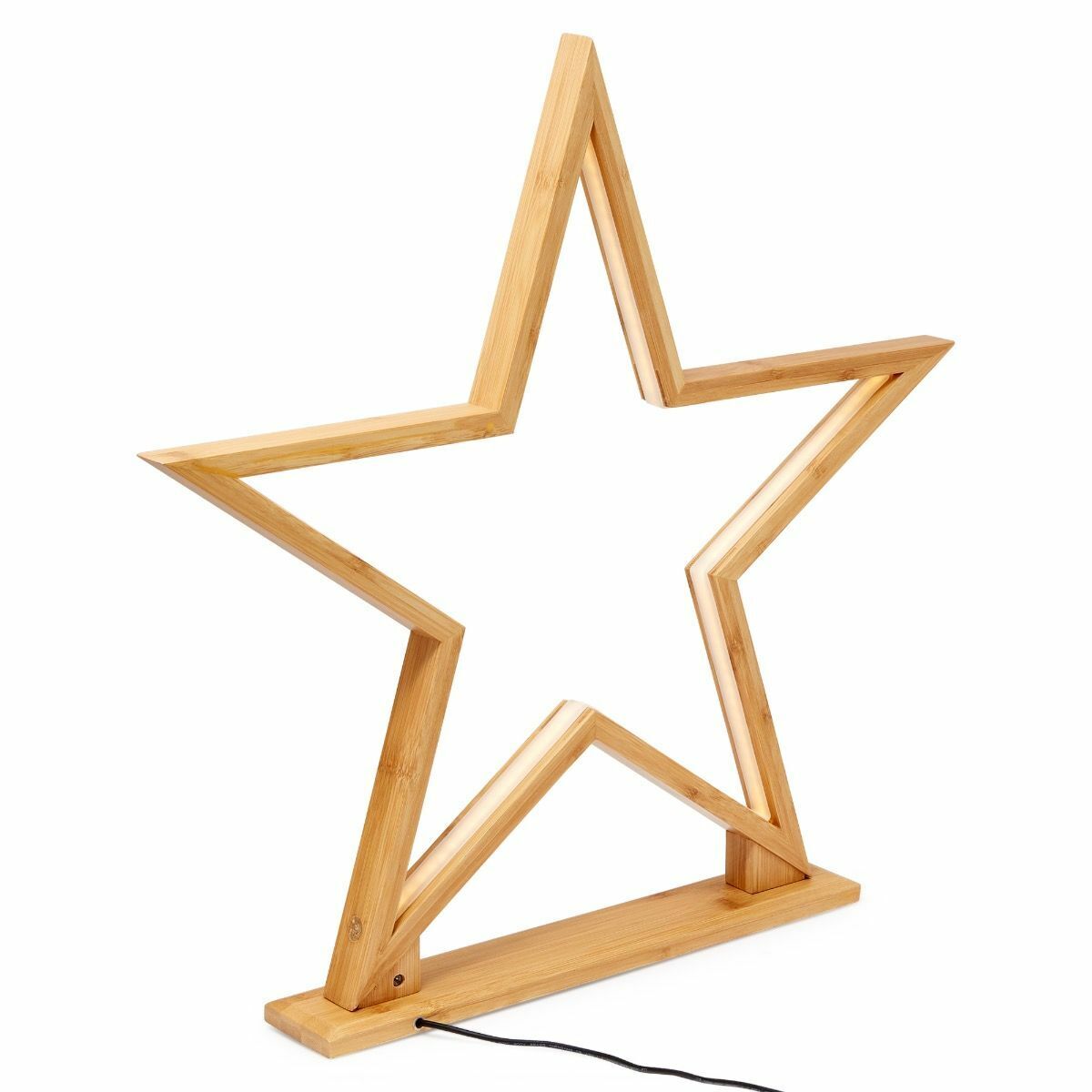 4x 52cm Bamboo Star Lamp - Table Light - Natural Decor-3