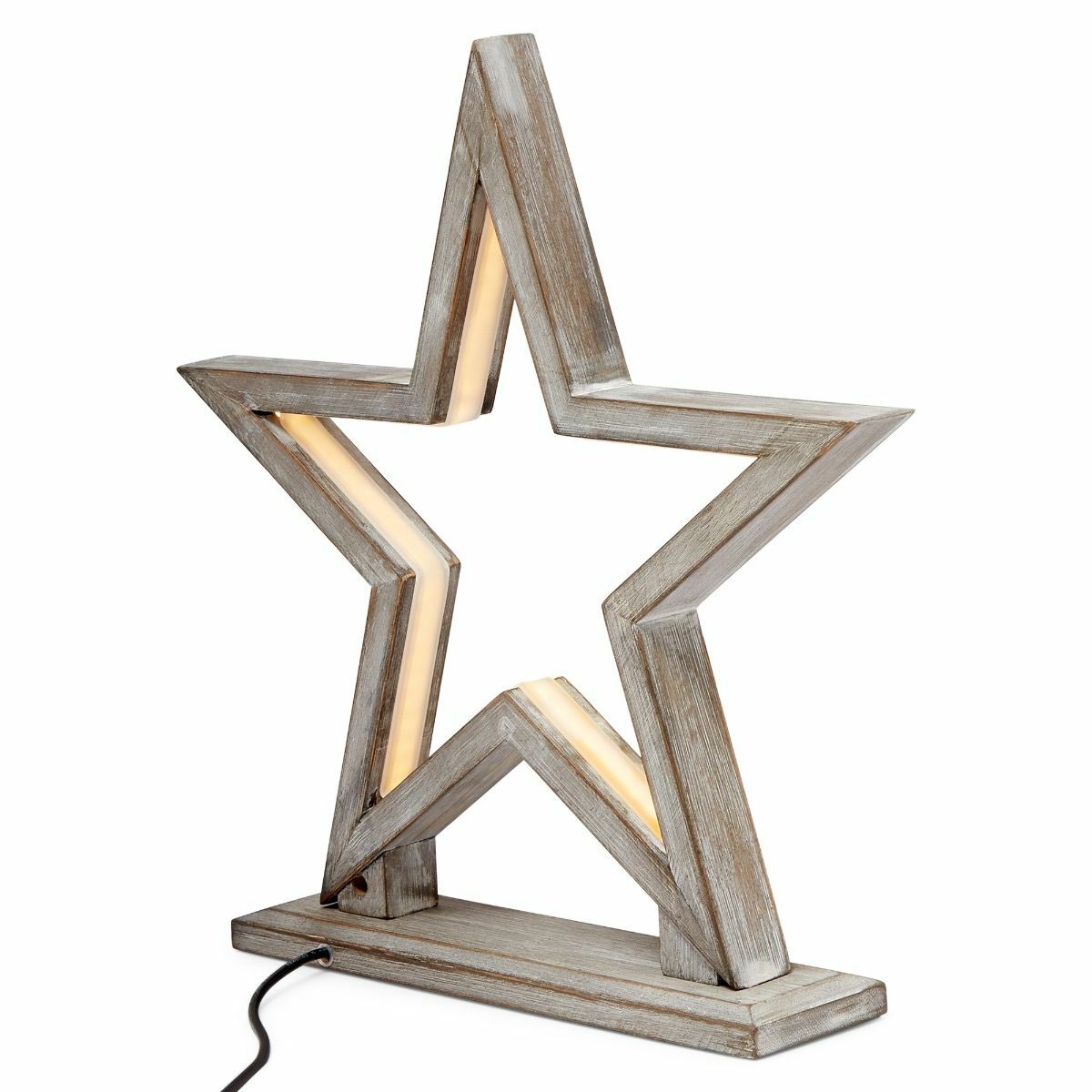 33cm Bamboo Star Lamp - Table Light - Antique Timber-3