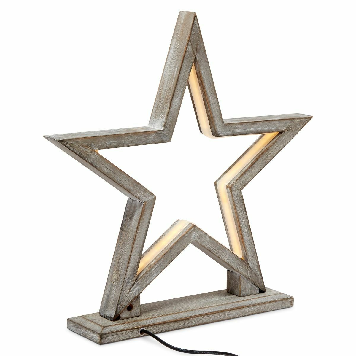33cm Bamboo Star Lamp - Table Light - Antique Timber-4