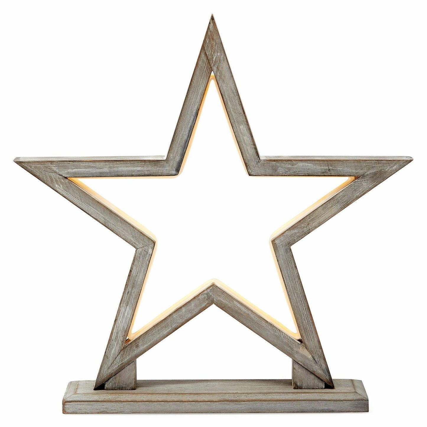 33cm Bamboo Star Lamp - Table Light - Antique Timber-0