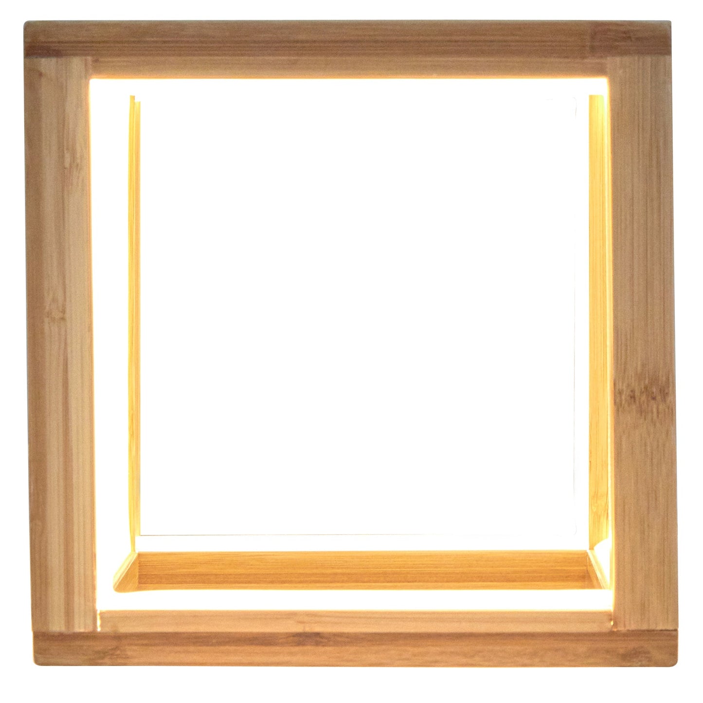 Bamboo Cube LED Lamp Modern Light Minimalistic Scandi - Natural-2