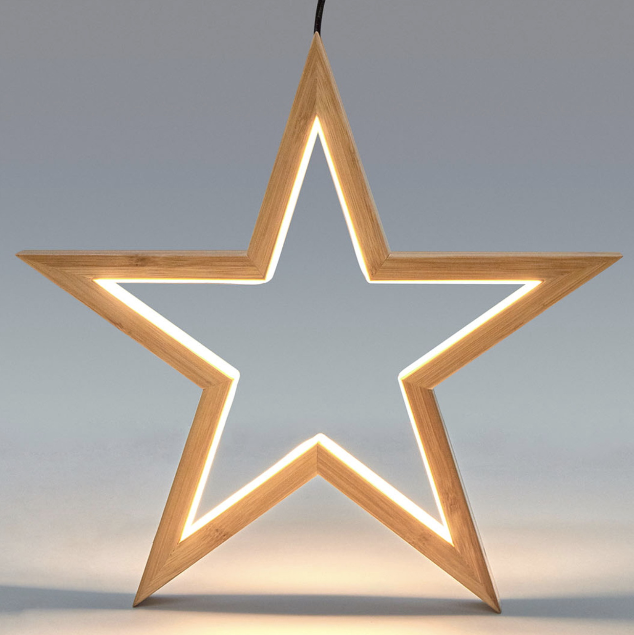 2x Small Bamboo Star Ceiling Light - LED Hanging Lamp - Natural Decor-3