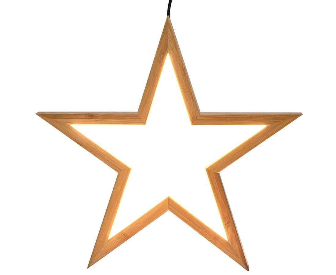 Large Bamboo Star Ceiling Light - LED Hanging Lamp - Natural Decor-0