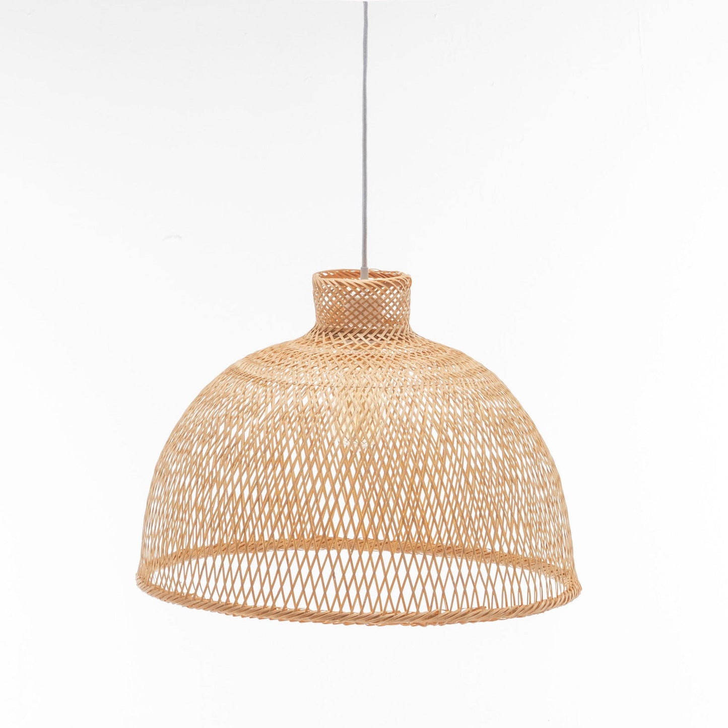 Natural Hand Woven Bamboo Dome Pendant Lamp Hanging Light Rattan Style-2