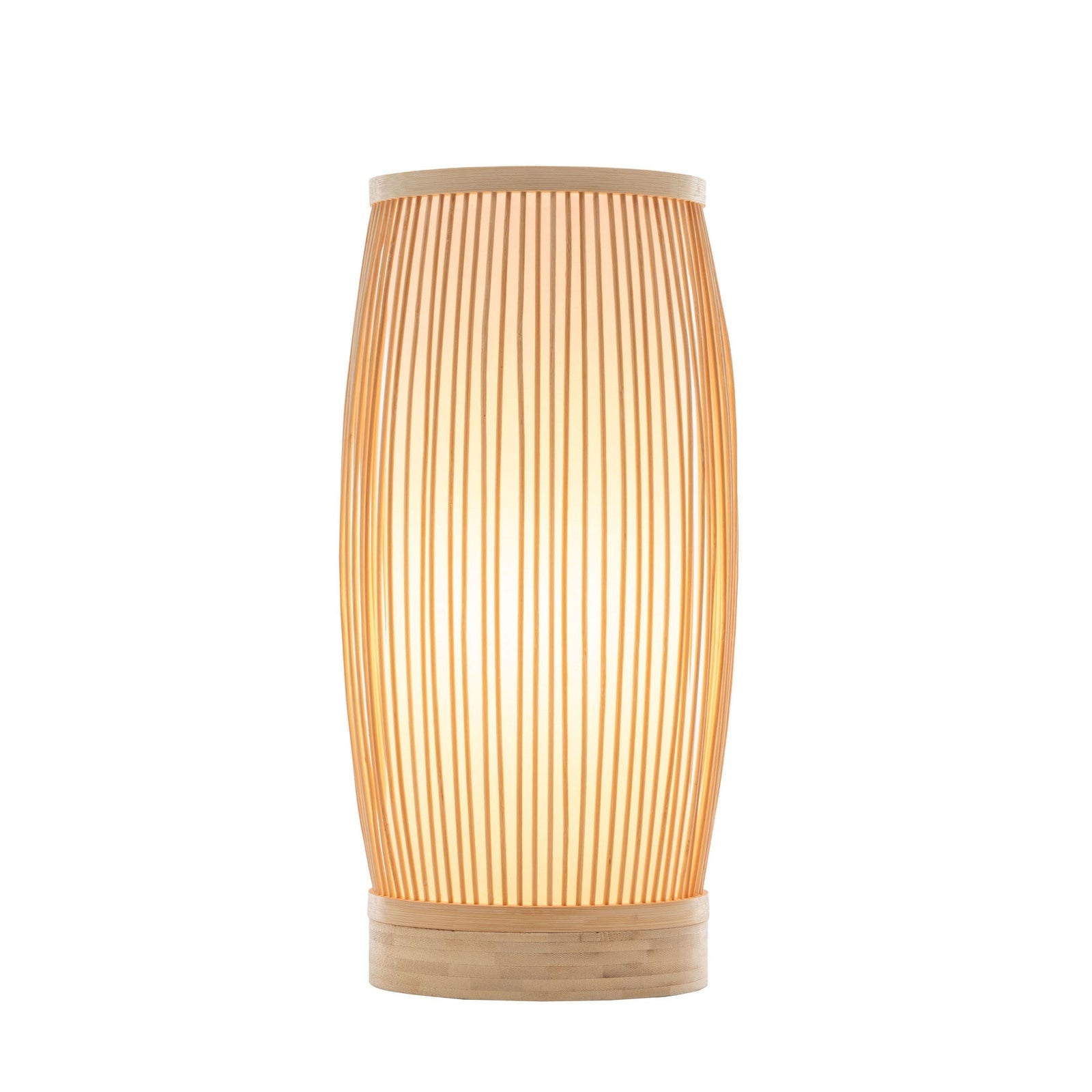 Natural Woven Bamboo Cylinder Table Lamp Light Shade Boho Tropical Coastal-0