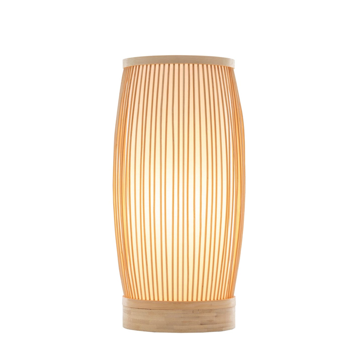 Natural Woven Bamboo Cylinder Table Lamp Light Shade Boho Tropical Coastal-1