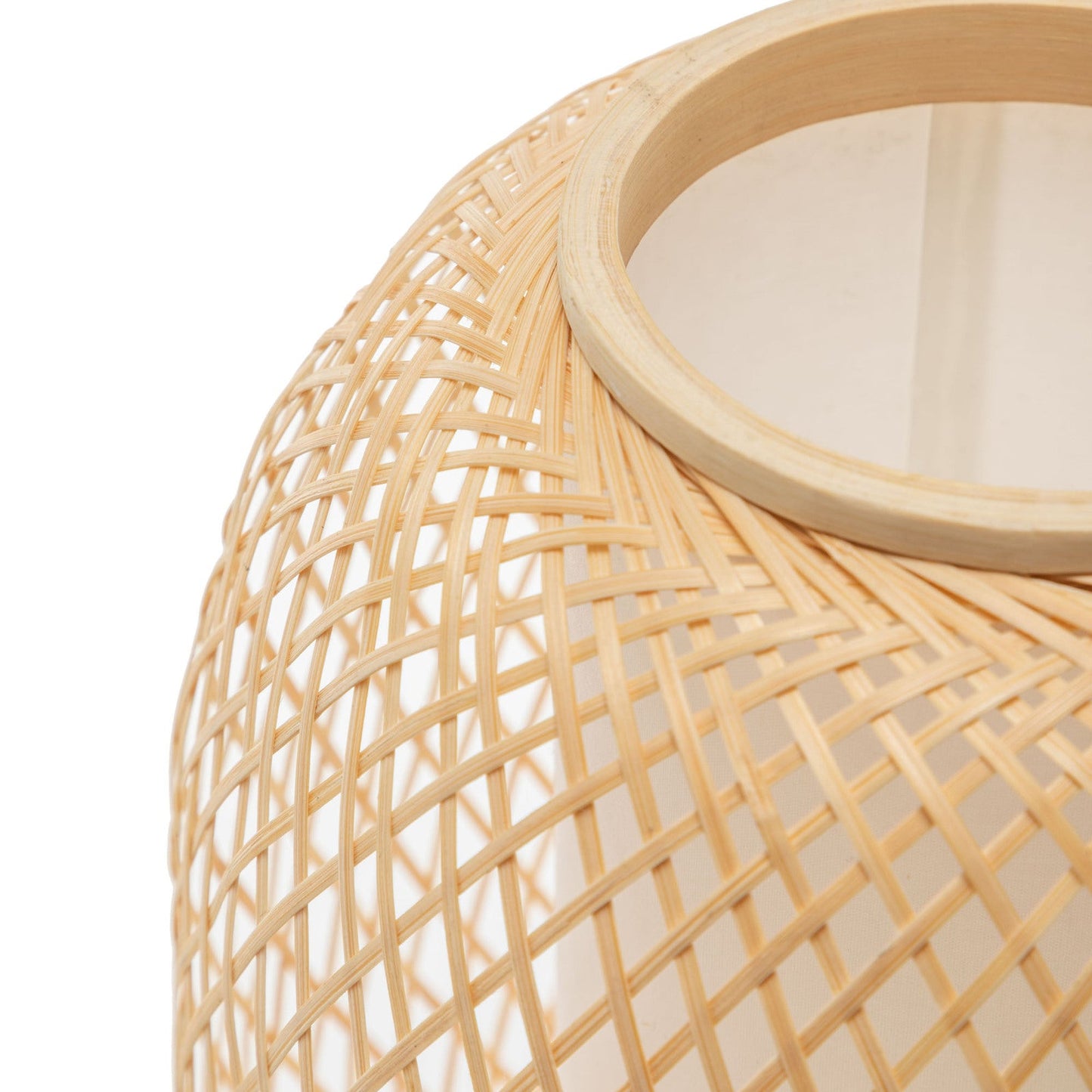 Natural Woven Bamboo Oval Table Lamp Light Shade Boho Tropical Coastal-2