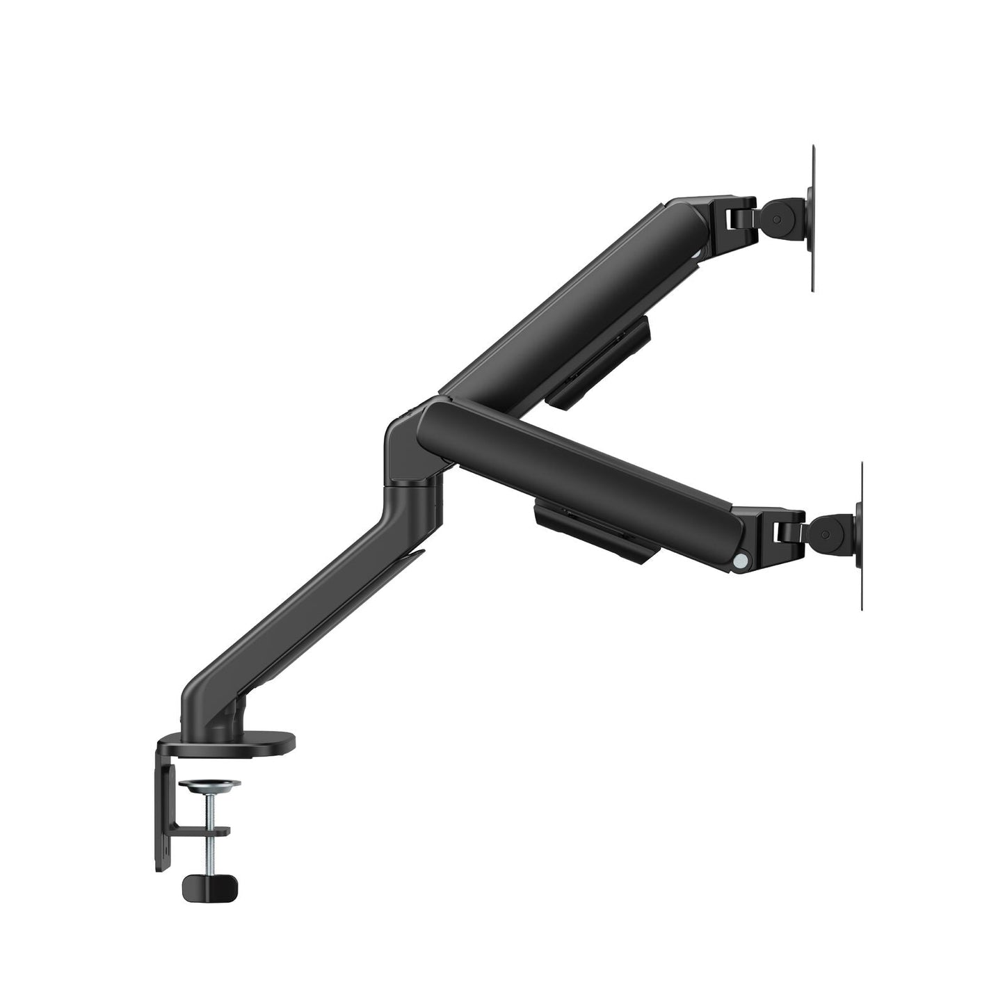 Gas Spring Dual Screen Monitor Arm for 17-32" Displays Screen Holder VESA Mount in Matte Black