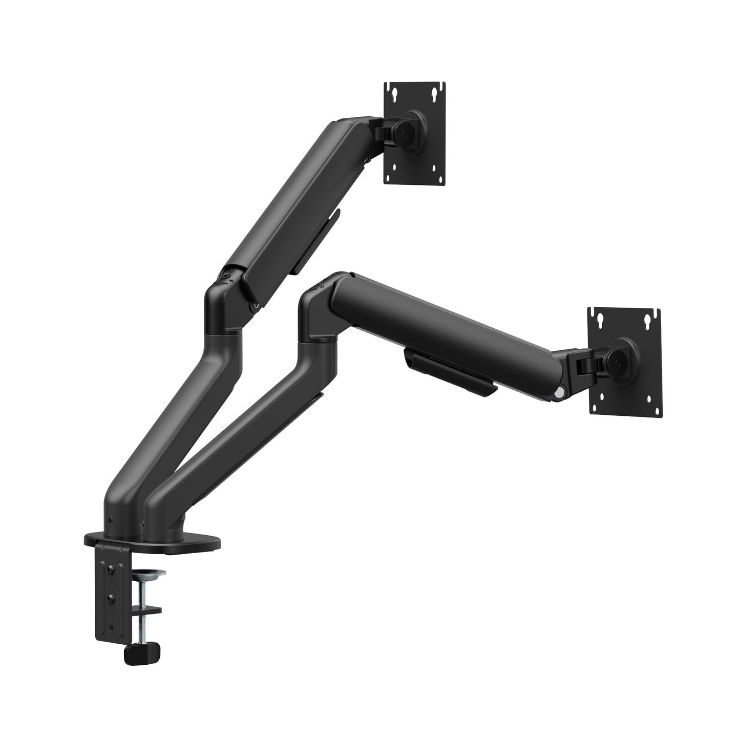 Gas Spring Dual Screen Monitor Arm for 17-32" Displays Screen Holder VESA Mount in Matte Black