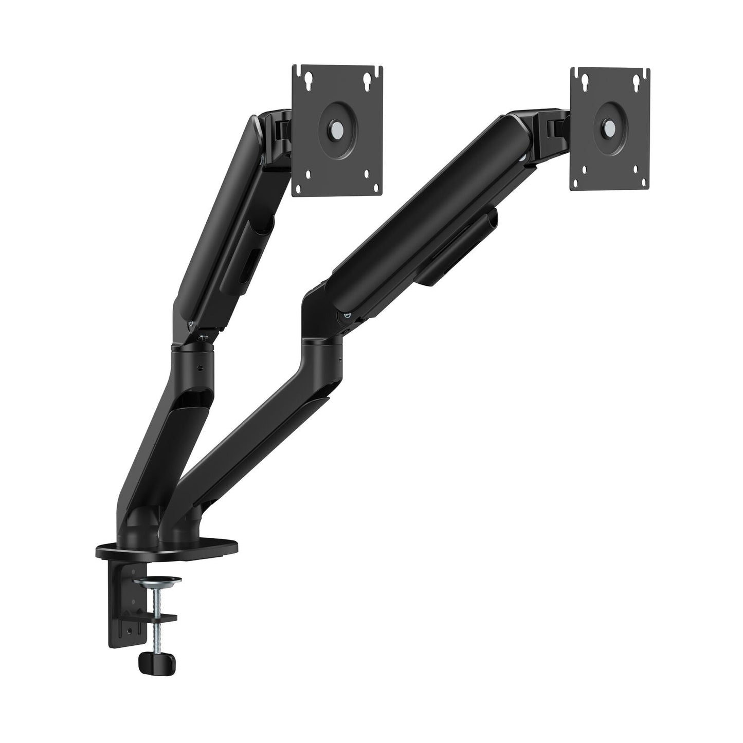 Gas Spring Dual Screen Monitor Arm for 17-32" Displays Screen Holder VESA Mount in Matte Black