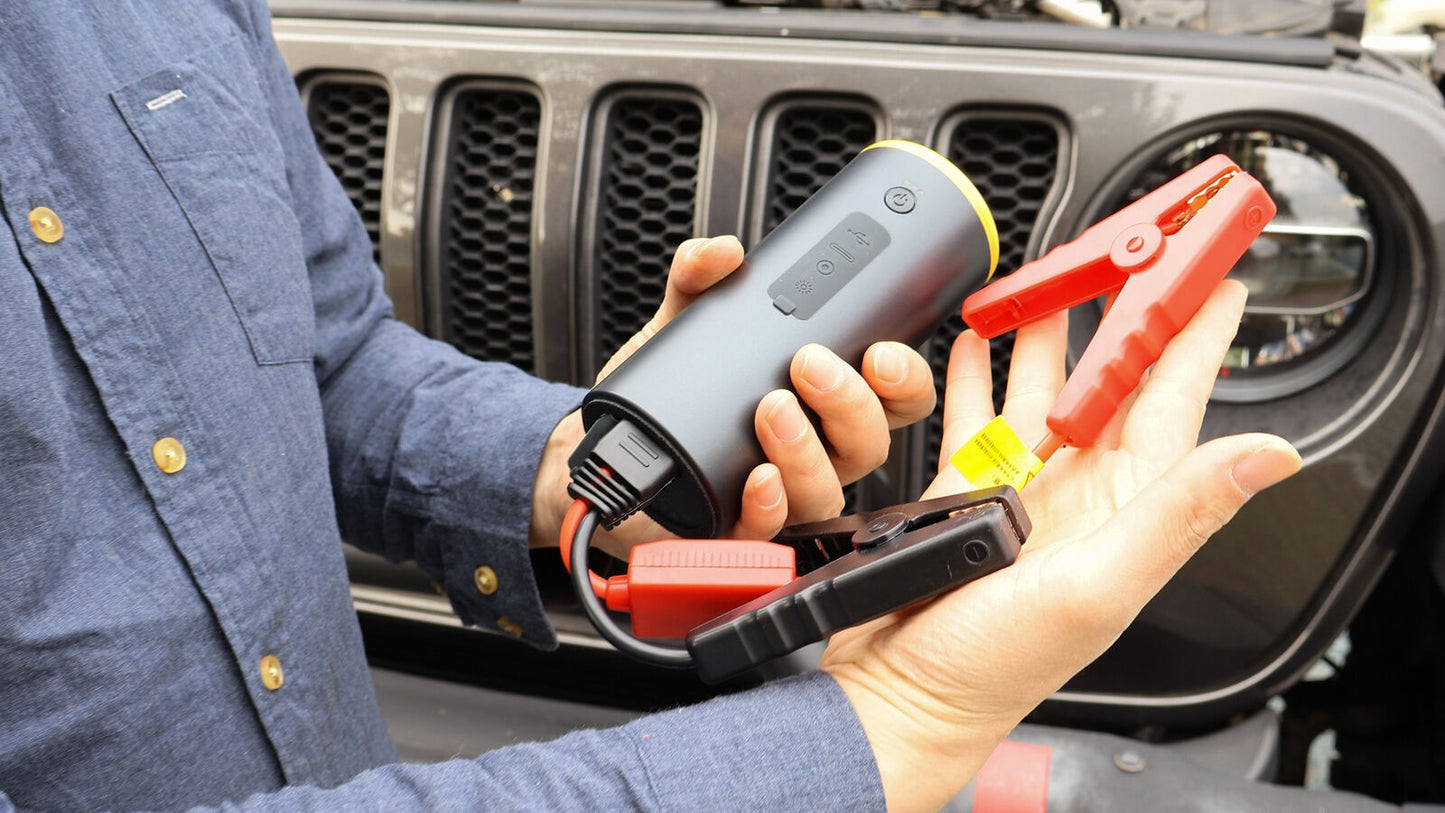 5-in-1 Auto Smart Kit Model B-C with Tyre Inflator, Jump Starter, Multi-Functional Blow and Vacuum, Camping Light and Power Bank
