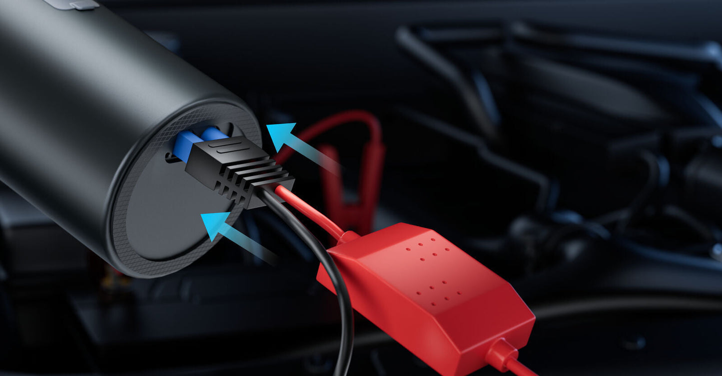 5-in-1 Auto Smart Kit Model B-C with Tyre Inflator, Jump Starter, Multi-Functional Blow and Vacuum, Camping Light and Power Bank