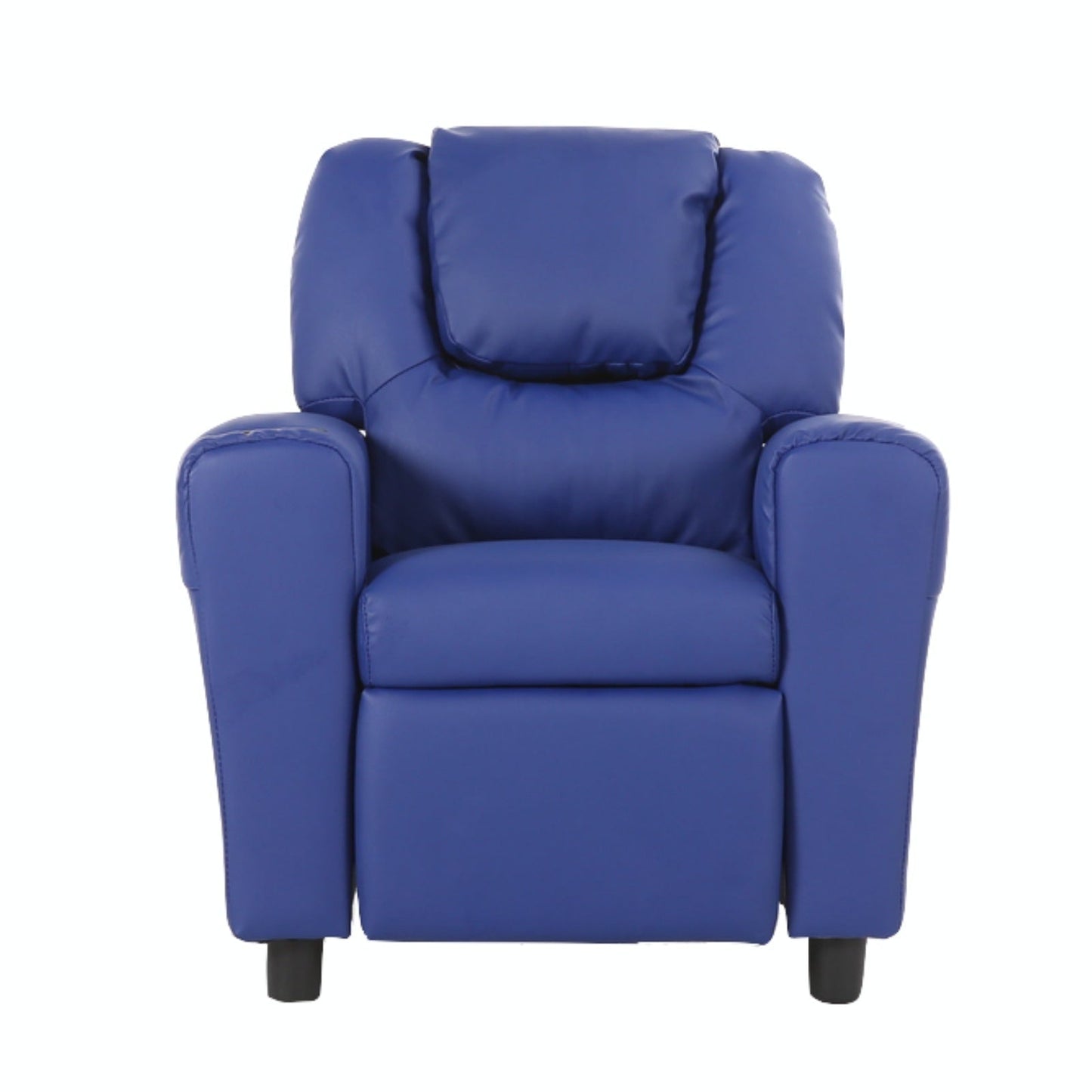 Set of 2 Oliver Kids Recliner Chair Sofa Children Lounge Couch PU Armchair Blue-2
